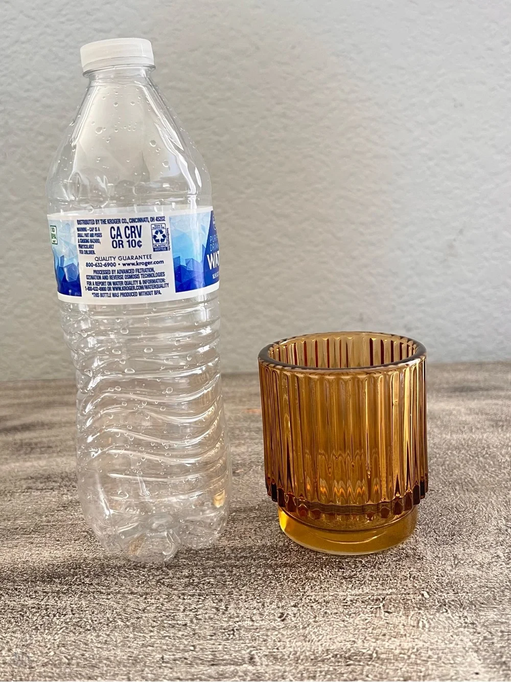 5 Kate Aspen Ribbed Amber Glass Tealight & Votive Candle Holders